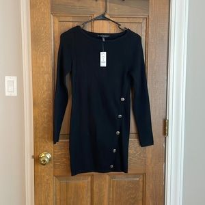 White House black market black tunic with buttons, size small